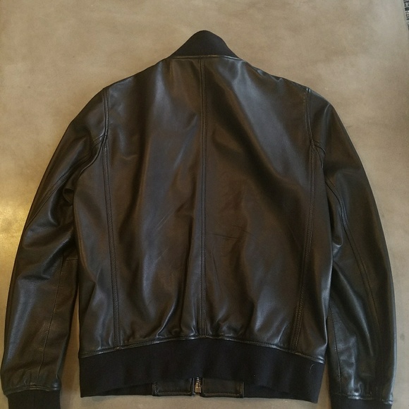 Kent and Curwen leather bomber jacket